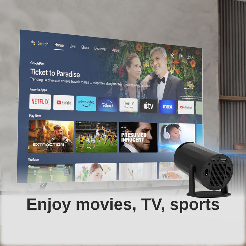 Laser Multi Angle Android LED Projector Black