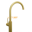 Brushed Gold Bath Tub Mixer Tap Free Standing Faucet Filler Spout Hot Cold Water