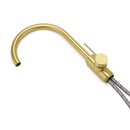 Brushed Gold Bath Tub Mixer Tap Free Standing Faucet Filler Spout Hot Cold Water