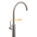 Brushed Nickel Stainless Steel Bathtub Tap Free Standing Faucet Filler Spout Set