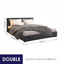 Milano Decor Eden Gas Lift Bed With Headboard Platform Storage Dark Grey Fabric - Double - Dark Grey