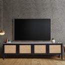 Casa Decor Tulum Rattan Entertainment Unit TV Stand Cabinet Storage Black