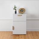 BEDSIDE TABLE - WHITE - FLUTED - PULL BRASS