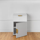 BEDSIDE TABLE - WHITE - SLIM - PULL BRASS