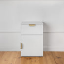 BEDSIDE TABLE - WHITE - SLIM - PULL BRASS