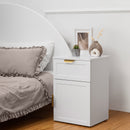 BEDSIDE TABLE - WHITE - HAMPTONS - PULL BRASS