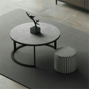 Set of 2 Grey Marble Nesting Coffee Tables 60/80cm