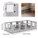 Dog Whelping Box 14 Panels Heavy Duty Puppy Pen with Pad