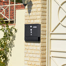 Wall Mounted Lockable Mailbox Galvanized Steel w/ Copper Lock
