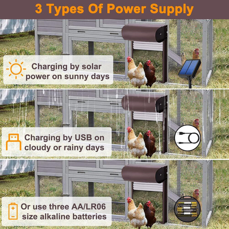Automatic Chicken Coop Door Opener with Gate Light Sensor Remote