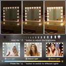 Hollywood LED Vanity Mirror Rectangle White Silver Wall Mirror
