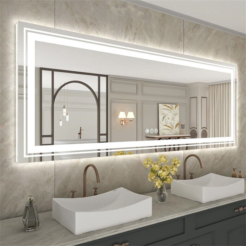 700x900mm LED Bathroom Mirror RGB Anti-Fog Aluminum