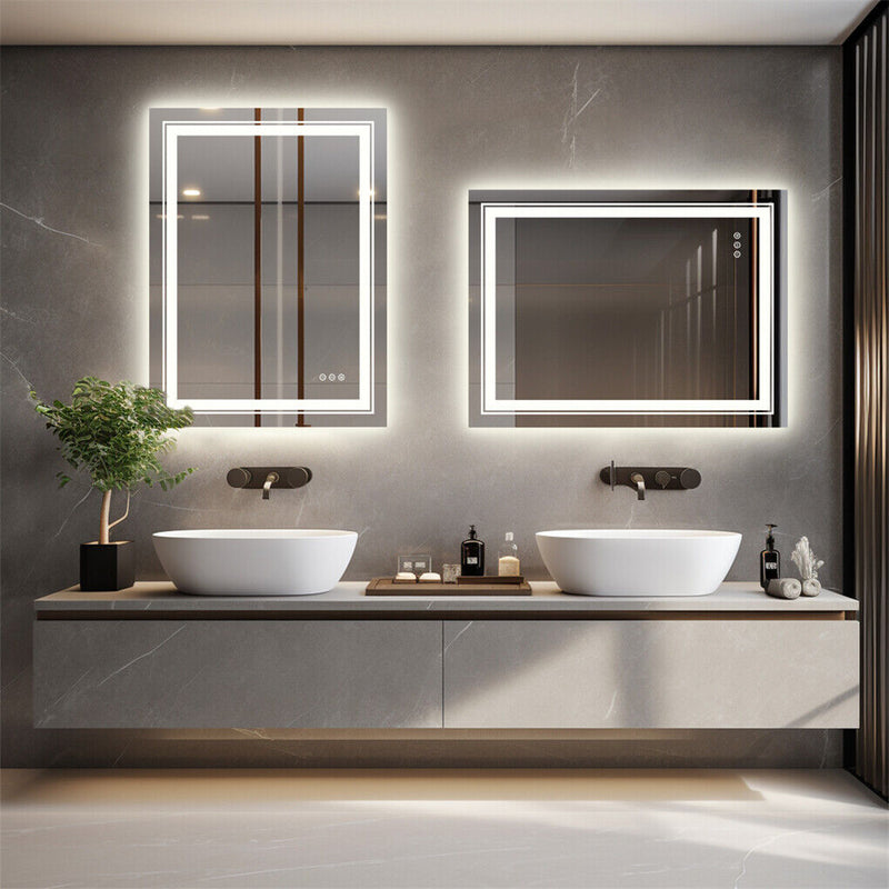 700x900mm LED Bathroom Mirror RGB Anti-Fog Aluminum