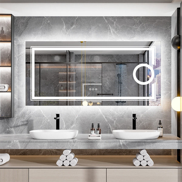 1200x600mm LED Bathroom Mirror Anti-fog Magnifying