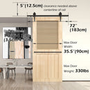 Sliding Barn Door Hardware Kit Rust Resistant Heavy Duty 1.83m