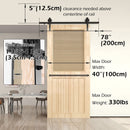 Sliding Barn Door Hardware Kit Heavy Duty Rust Resistant 2M