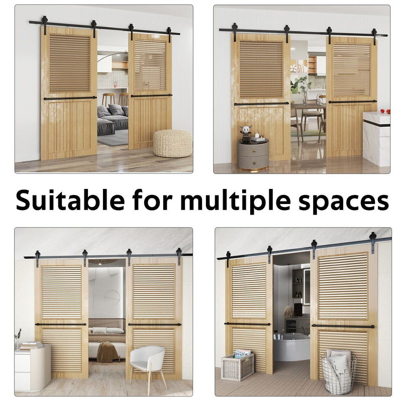 Sliding Barn Door Hardware Kit Heavy Duty Rust Resistant Single Door 3M