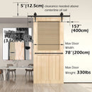 Sliding Barn Door Hardware Kit Heavy Duty Rust Resistant 4M