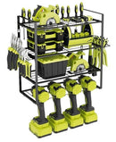 4-Layer Heavy Duty Drill Holder Wall Mount Tool Rack Organizer,