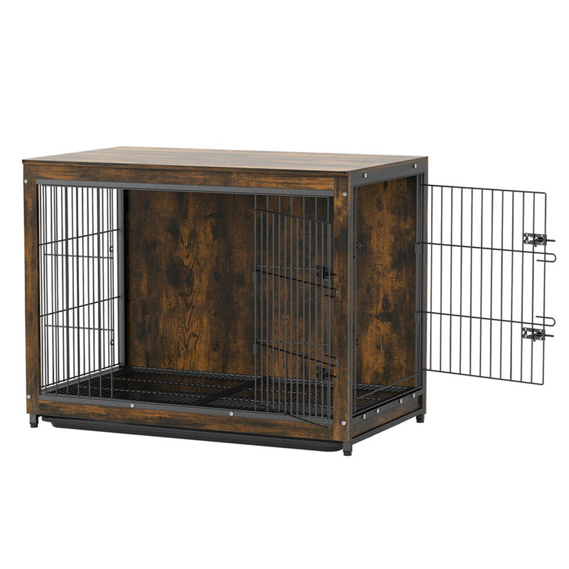 Large Wooden Dog Crate End Table Nightstand 100x59x74cm