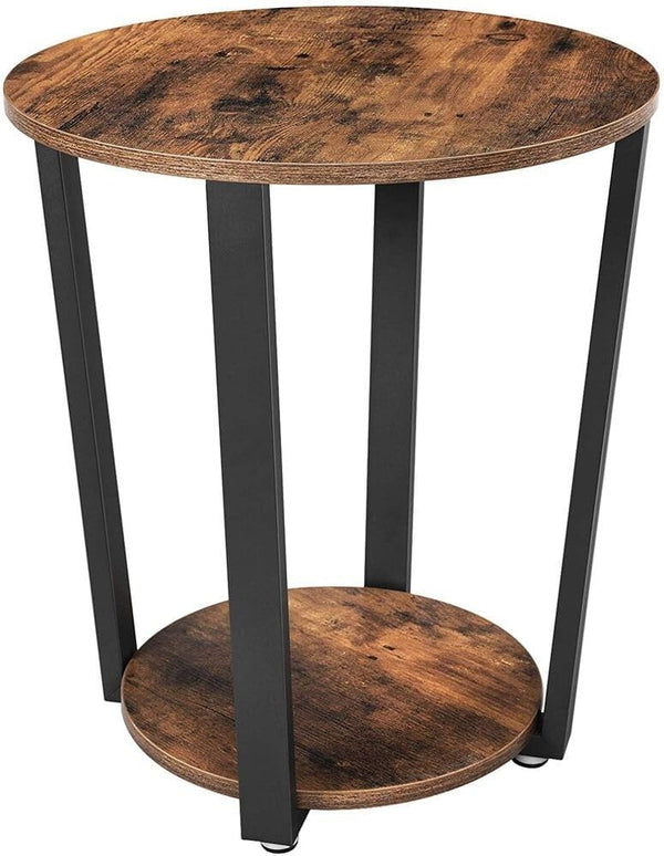 Industrial Iron Frame Round Coffee Table