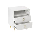 Modern LED Bedside table with USB and power socket white x 2