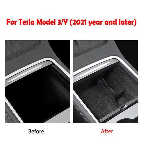 Tesla Y hub cap 4 black and fit Model 3/Y central control rear storage box push-pull