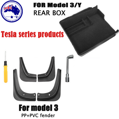 Tesla model 3 front and rear PP PVC fender 4 and fit Model 3/Y central control rear storage box