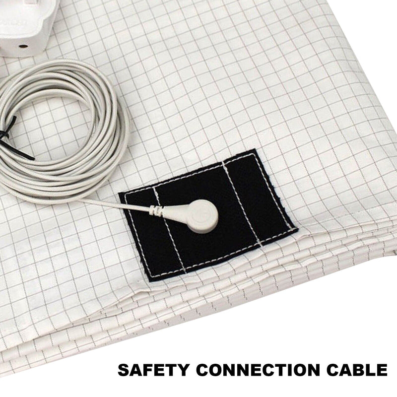 Bed Earthing Sheet Grounding Sheet Mat Large Bed Sheet Flat Sheet W/AU Plug193x203cm