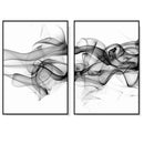 Wall Art 60cmx90cm Stylish Abstract Black 2 Sets Black Frame Canvas