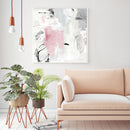 Wall Art 80cmx80cm Abstract Pink Grey 2 Sets White Frame Canvas