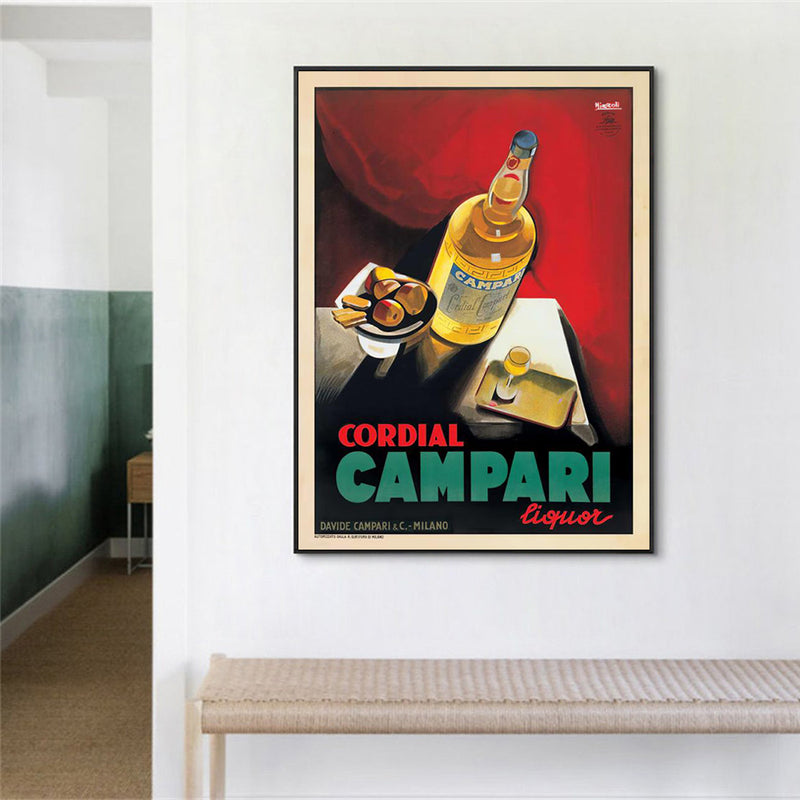 Wall Art 70cmx100cm Cordial Campari Liquor Black Frame Canvas