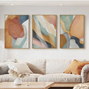 Wall Art 60cmx90cm Abstract Orange 3 Sets Gold Frame Canvas
