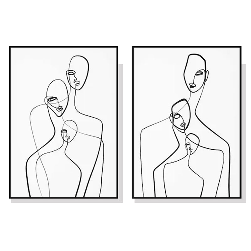 Wall Art 50cmx70cm Abstract Figures 2 Sets Black Frame Canvas