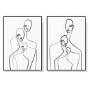 Wall Art 70cmx100cm Abstract Figures 2 Sets Black Frame Canvas