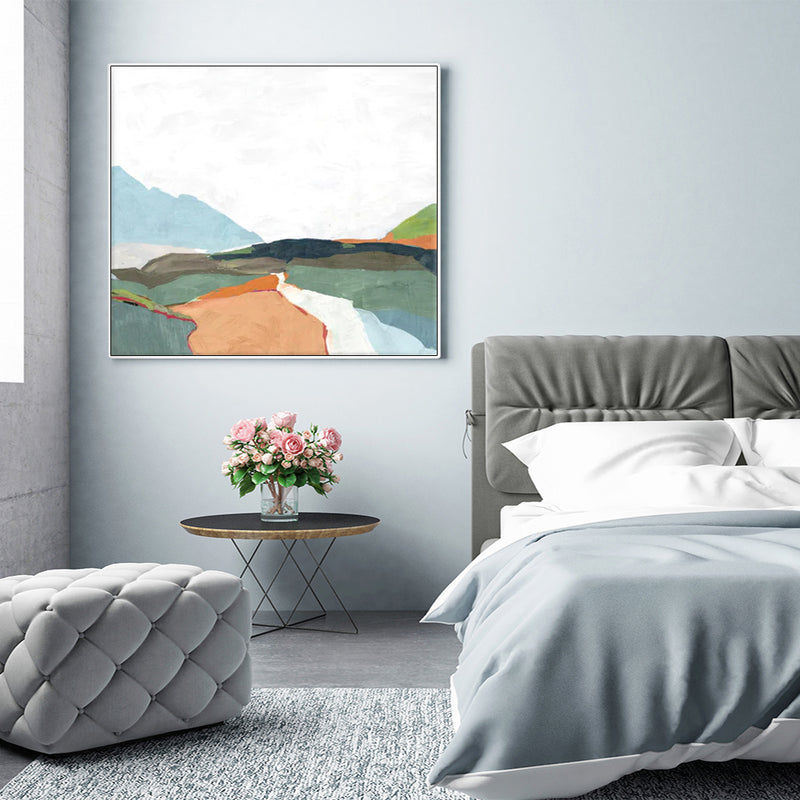 Wall Art 80cmx80cm April Morning White Frame Canvas