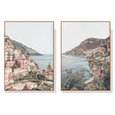Wall Art 80cmx120cm Italy Positano 2 Sets Wood Frame Canvas