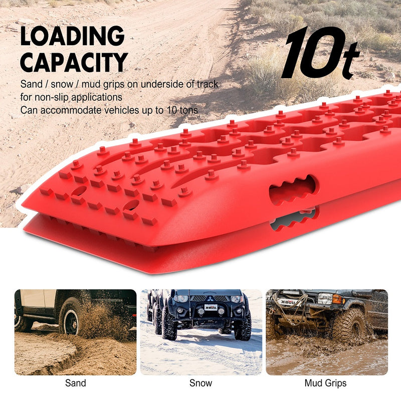 X-BULL 10 Pairs Recovery tracks Boards 10T / Sand tracks/ Mud tracks Gen 2.0 Red