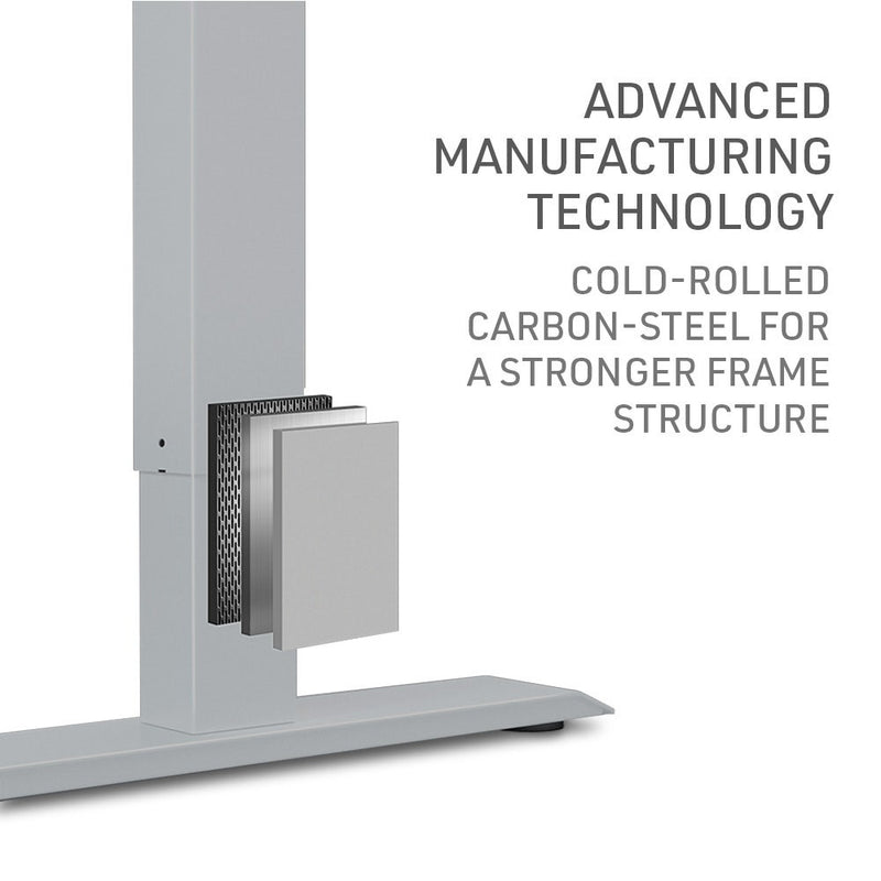 FORTIA Sit To Stand Up Standing Desk, 150x75cm, 72-118cm Electric Height Adjustable, Ergonomically Curved Edge, 50kg Rated, White Oak Style/Silver Frame