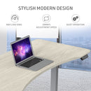 FORTIA Sit To Stand Up Standing Desk, 150x75cm, 72-118cm Electric Height Adjustable, Ergonomically Curved Edge, 50kg Rated, White Oak Style/Silver Frame