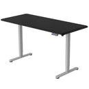 FORTIA Sit To Stand Up Standing Desk, 150x75cm, 72-118cm Electric Height Adjustable, 50kg Rated, Black/Silver Frame