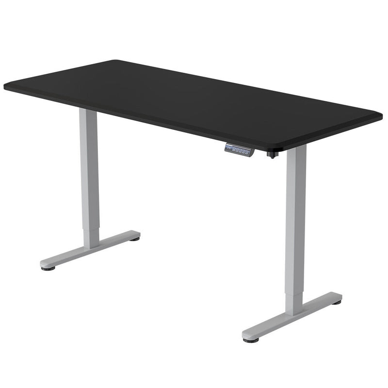 FORTIA Sit To Stand Up Standing Desk, 150x75cm, 72-118cm Electric Height Adjustable, 50kg Rated, Black/Silver Frame