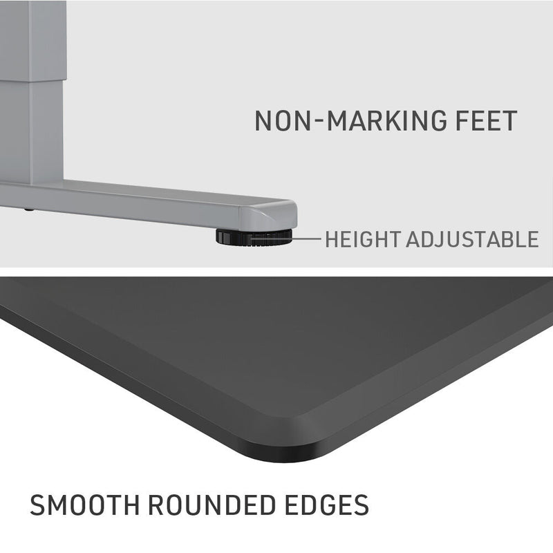 FORTIA Sit To Stand Up Standing Desk, 150x75cm, 72-118cm Electric Height Adjustable, 50kg Rated, Black/Silver Frame