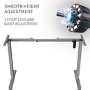 FORTIA Sit To Stand Up Standing Desk, 150x75cm, 72-118cm, Height Adjustable, 50kg Rated, White Oak Style/Silver Frame