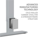 FORTIA Sit To Stand Up Standing Desk, 150x75cm, 72-118cm, Height Adjustable, 50kg Rated, White Oak Style/Silver Frame