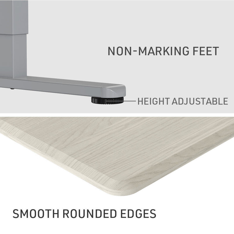 FORTIA Sit To Stand Up Standing Desk, 150x75cm, 72-118cm, Height Adjustable, 50kg Rated, White Oak Style/Silver Frame