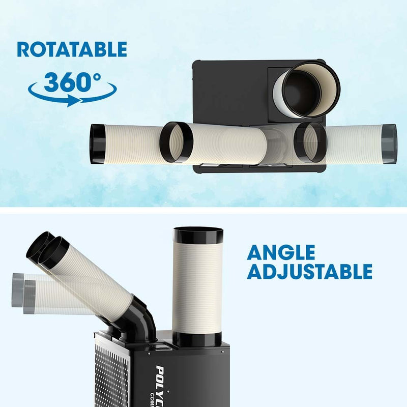 POLYCOOL 4.5kW Portable Industrial Spot Cooler, with Twin Cooling Ducts, 15A Plug