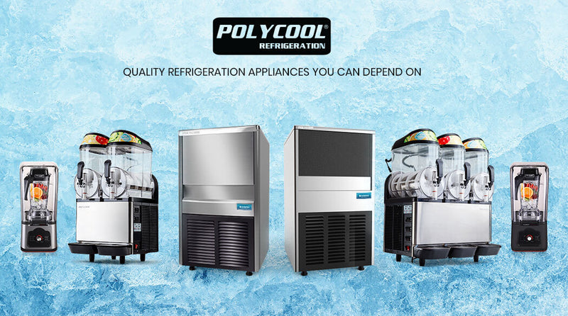 POLYCOOL Commercial Ice Maker Machine, up to 45kg/24hr, Donper Compressor, Undercounter, Freestanding