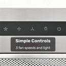 EUROCHEF 60cm Undermount Rangehood Silver, Quiet 3-Speed, 3-Layer Dishwashable Filter, LED Lights EUR60N