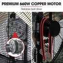 BAUMR-AG 42" 1067mm 660W Industrial Mobile Floor Drum Fan, Belt Drive, Tilting, Large, Commercial,  Heavy-duty Frame, EESS Certified